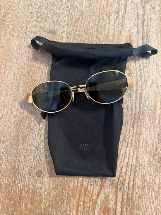 Celine Accessories - Celine Gold Frame Sunglasses with Black Lenses